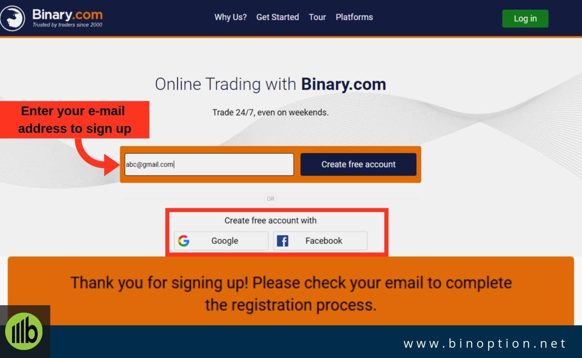 Binary trading login
