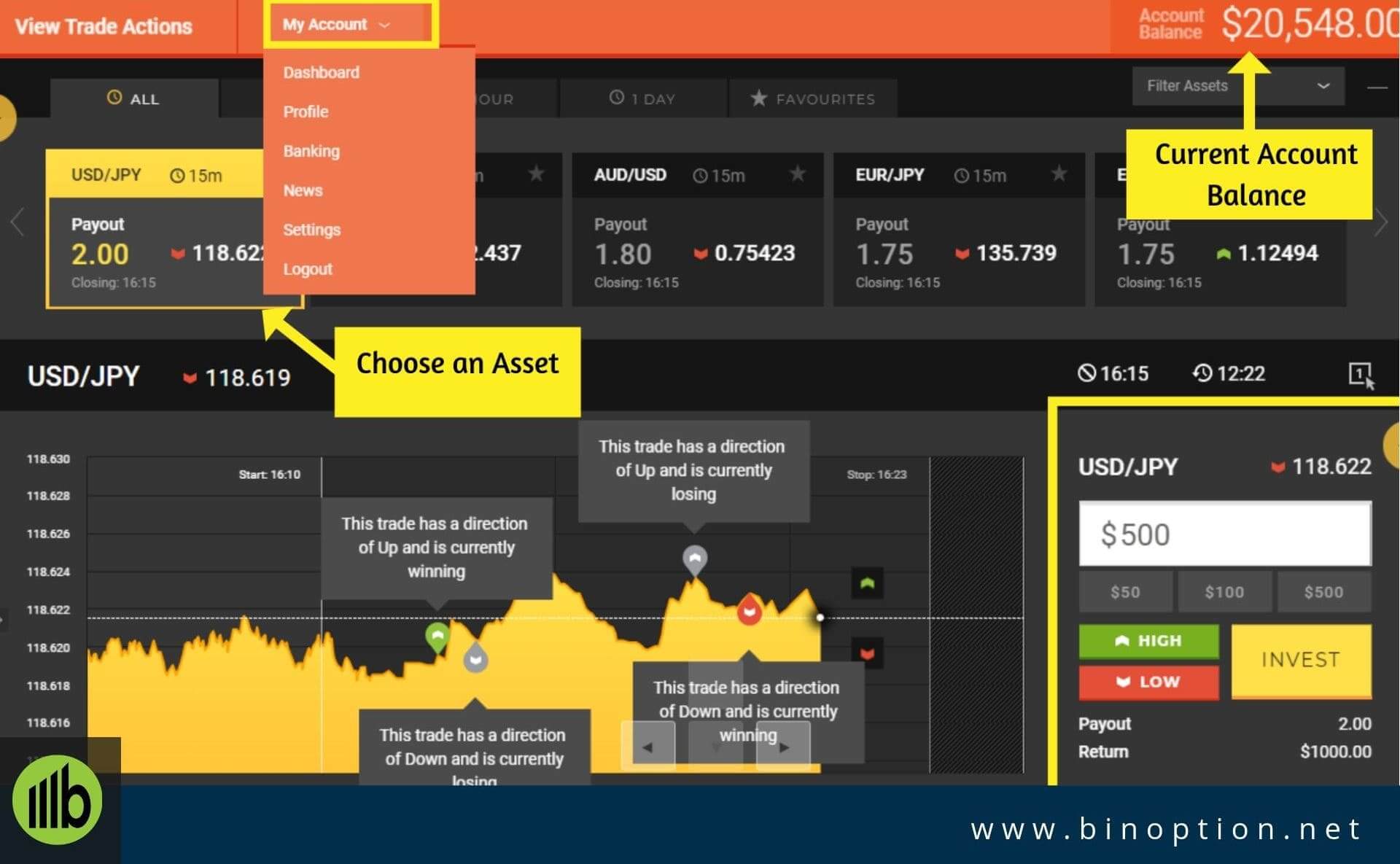 Highlow Trading Platform - Binoption
