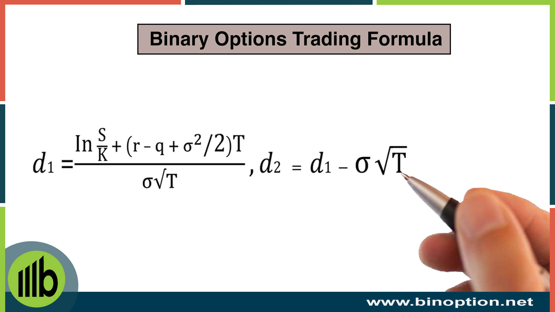 Binary options mathematical formula