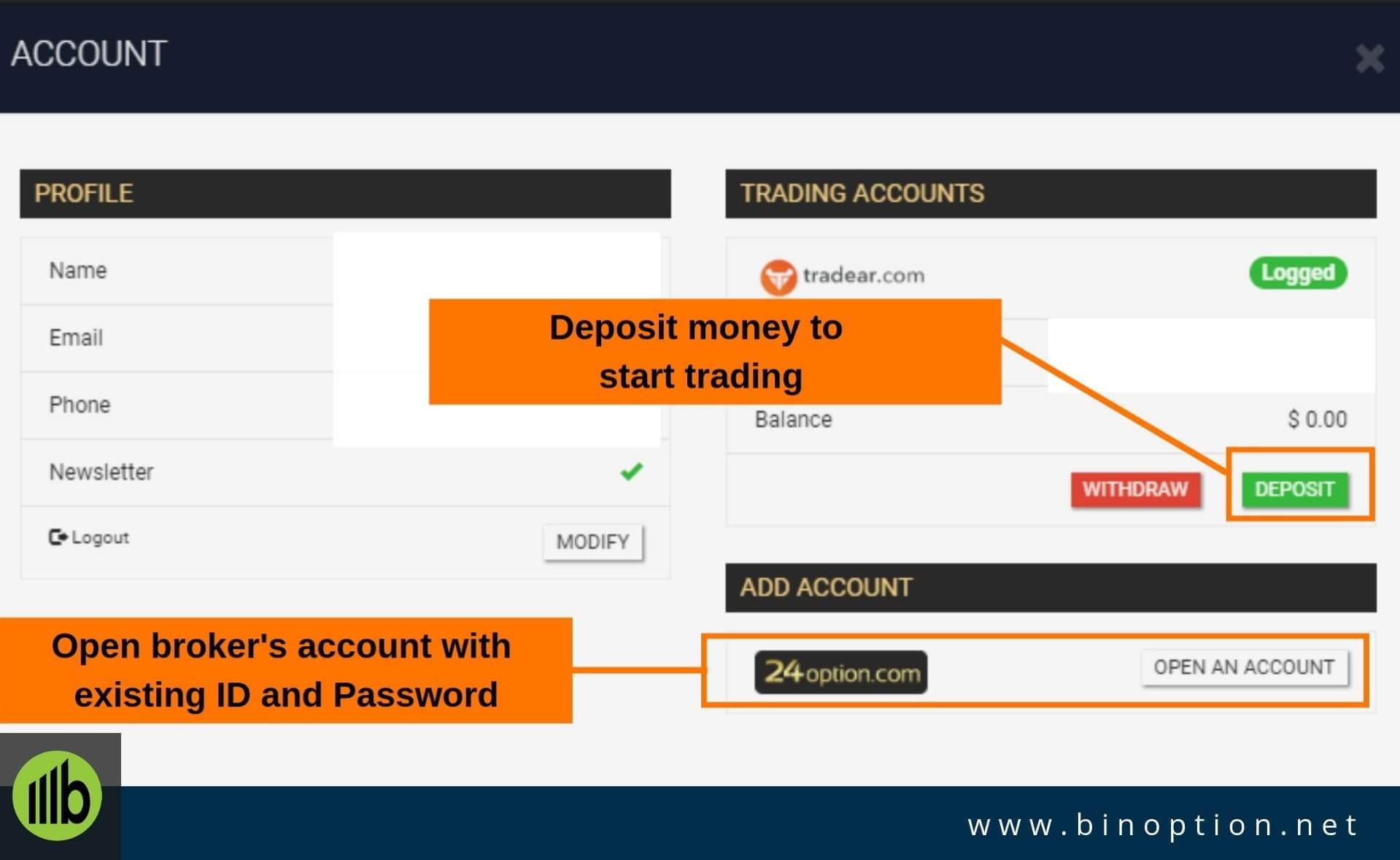 Option Robot Minimum Deposit Compatible Brokers Login - Binoption
