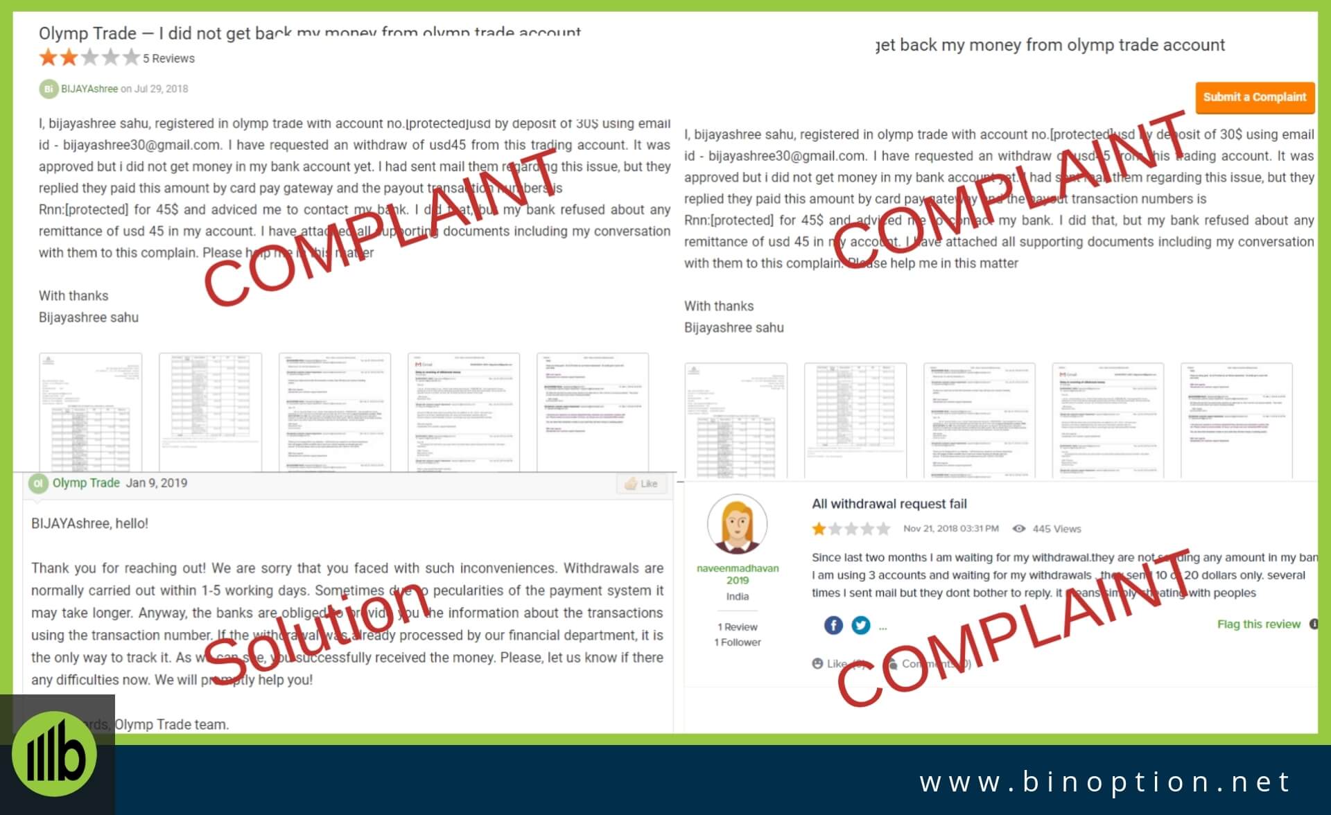 Complaints Proof - Binoption