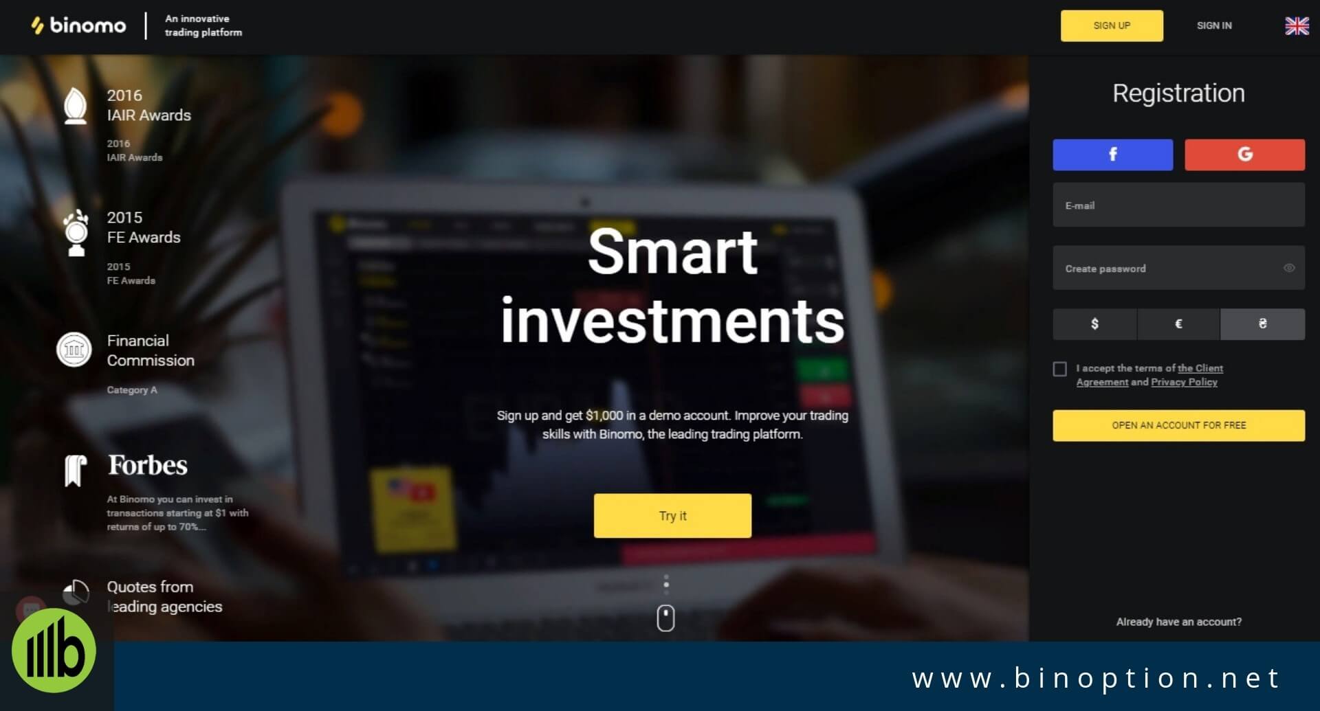 Binomo Signup Login Process - Binoption