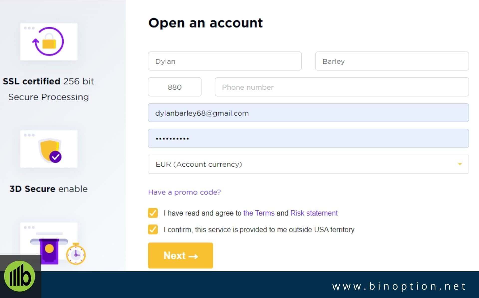 Signup And Login-Binoption